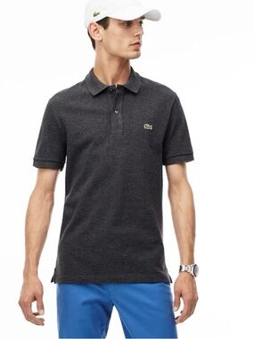 ‼️SOLD-Lacoste Men's Slim Fit Dark Heather Gray Polo Shirt